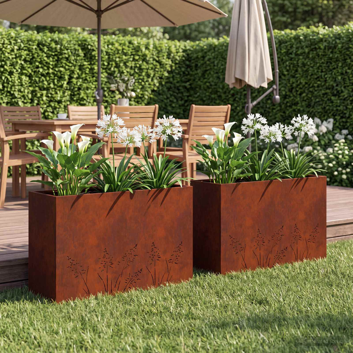 vidaXL Planter Olive Green 50 x 50 x 75 cm Cold-rolled steel