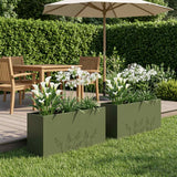 vidaXL Planter Olive Green 50 x 50 x 75 cm Cold-rolled steel