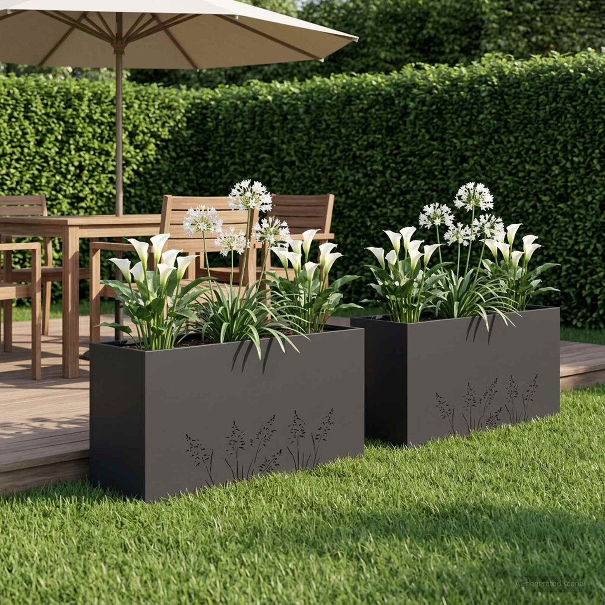 vidaXL Planter Olive Green 50 x 50 x 75 cm Cold-rolled steel