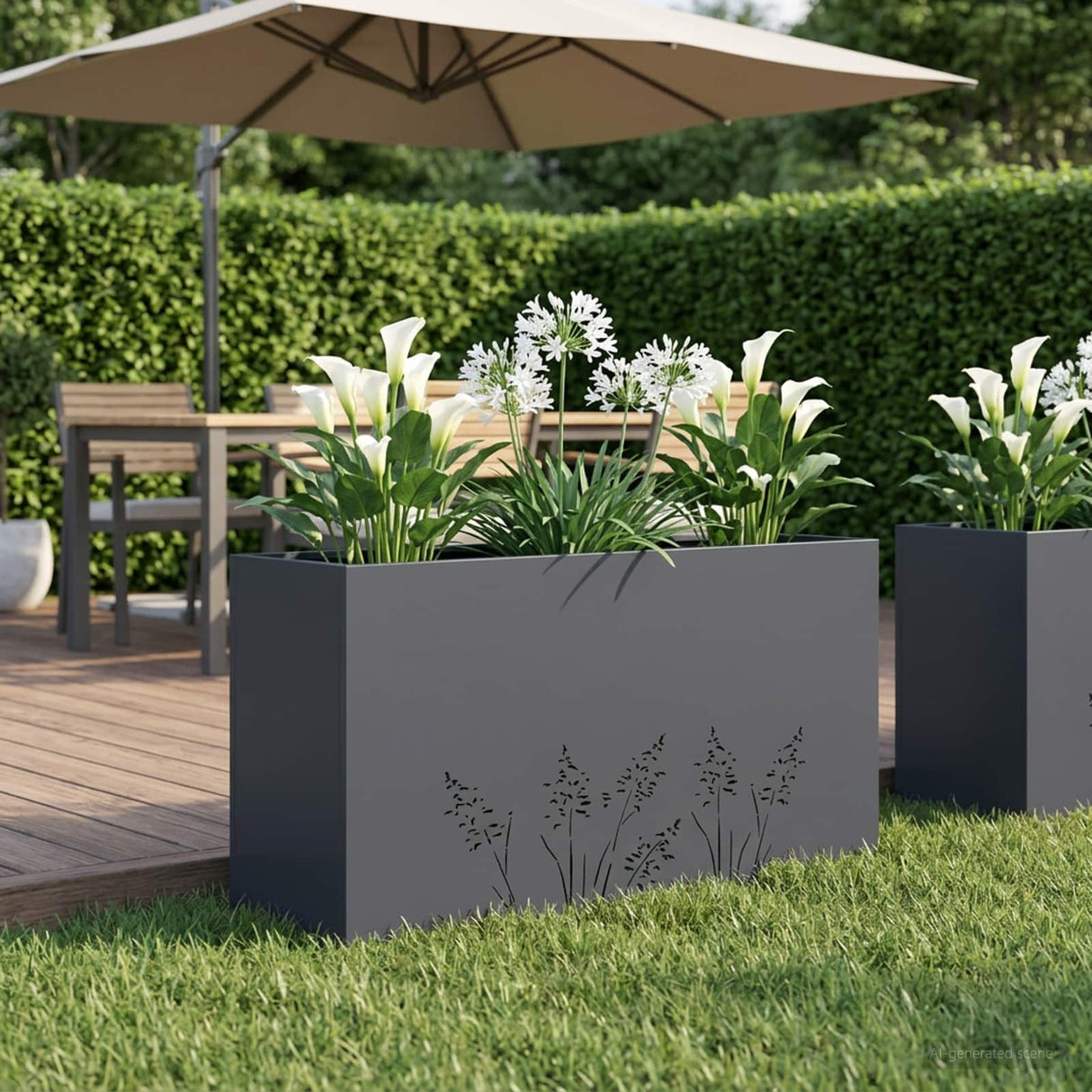 vidaXL Planter Olive Green 50 x 50 x 75 cm Cold-rolled steel
