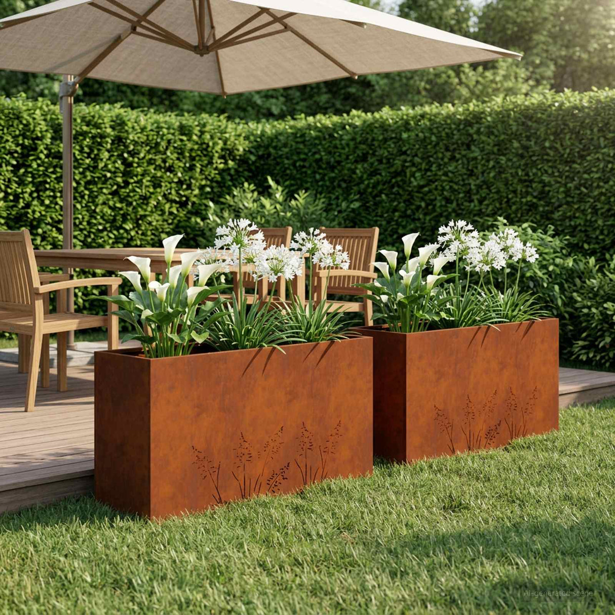 vidaXL Planter Olive Green 50 x 50 x 75 cm Cold-rolled steel
