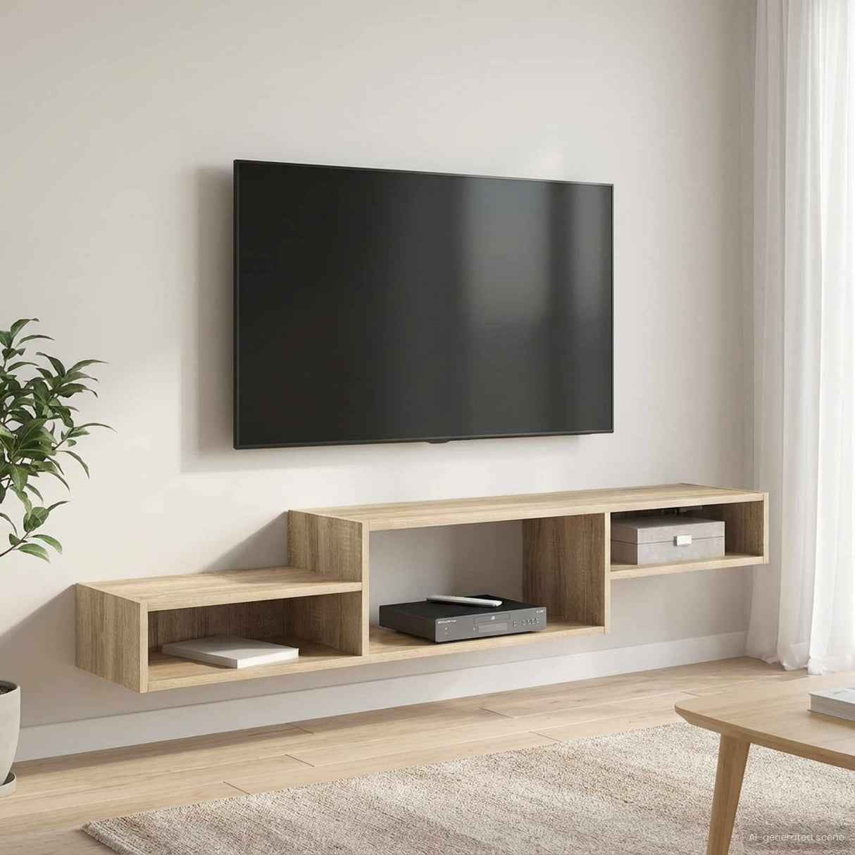 vidaXL Wand gemonteerd TV Kast Muurmontage Wit 150 x 28 x 26 cm