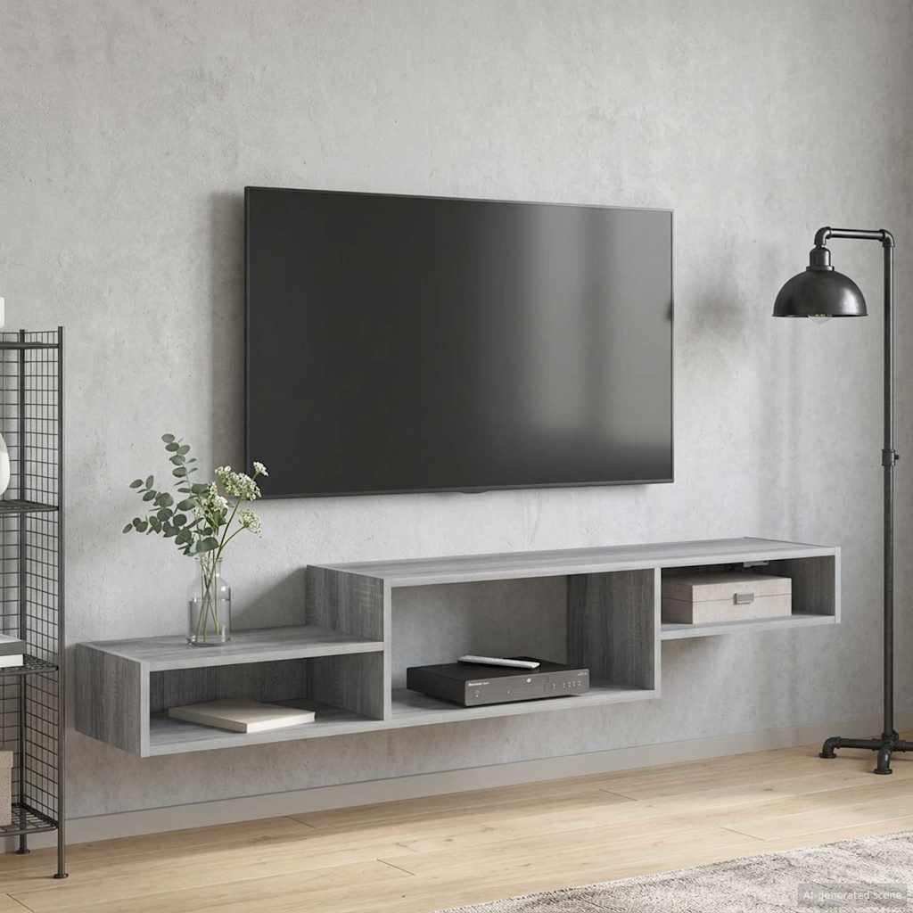 vidaXL Wand gemonteerd TV Kast Muurmontage Wit 150 x 28 x 26 cm