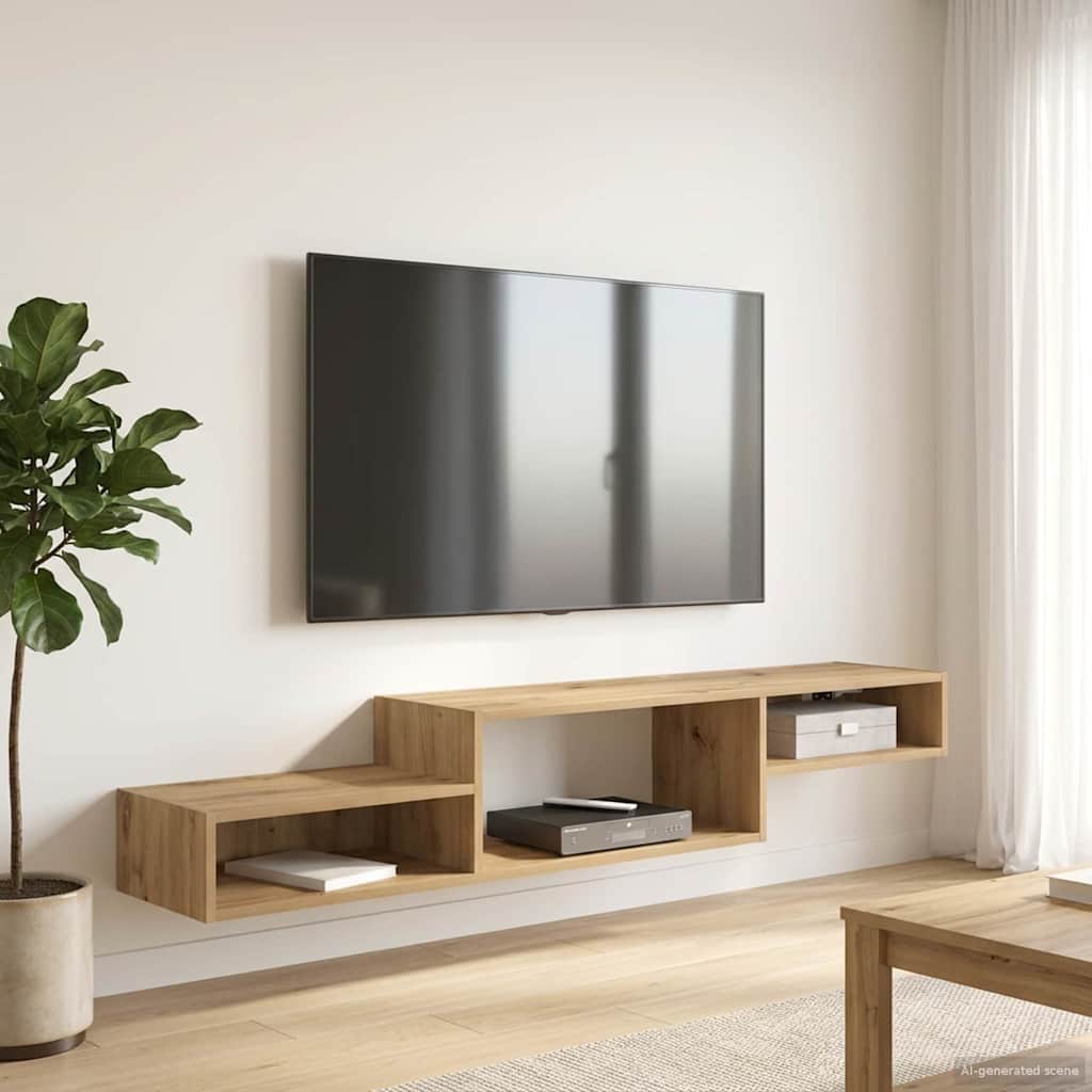 vidaXL Wand gemonteerd TV Kast Muurmontage Wit 150 x 28 x 26 cm