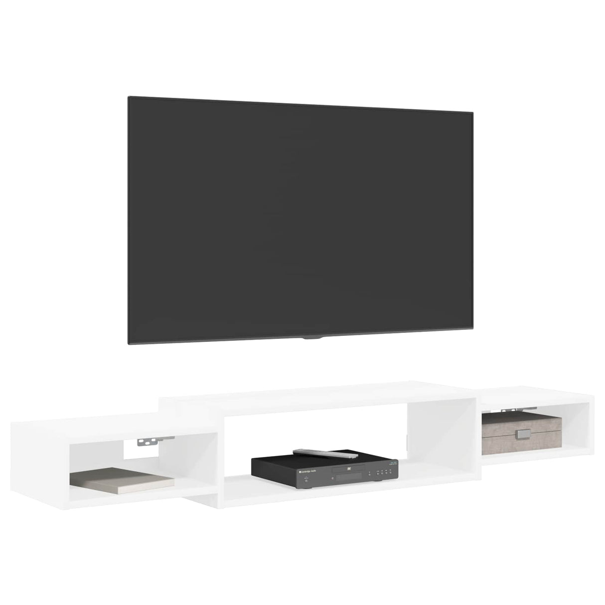 vidaXL Wand gemonteerd TV Kast Muurmontage Wit 140 x 28 x 21 cm