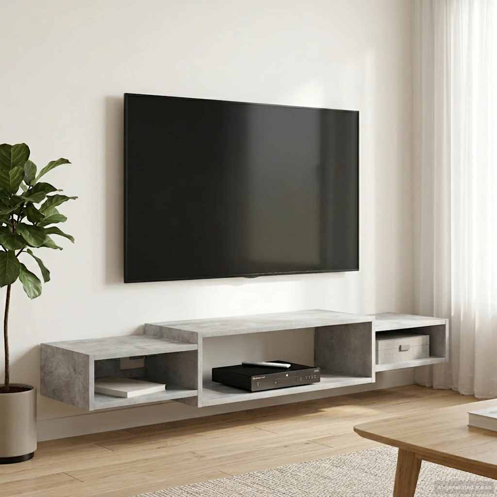 vidaXL Wand gemonteerd TV Kast Muurmontage Wit 140 x 28 x 21 cm
