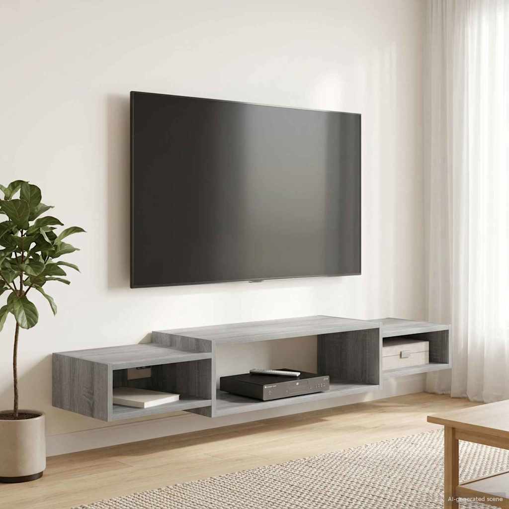 vidaXL Wand gemonteerd TV Kast Muurmontage Wit 140 x 28 x 21 cm