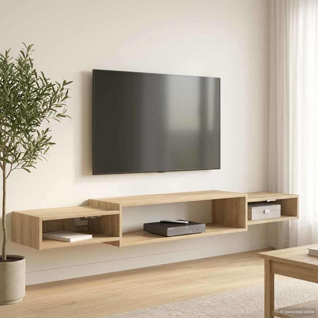 vidaXL Wand gemonteerd TV Kast Muurmontage Wit 140 x 28 x 21 cm
