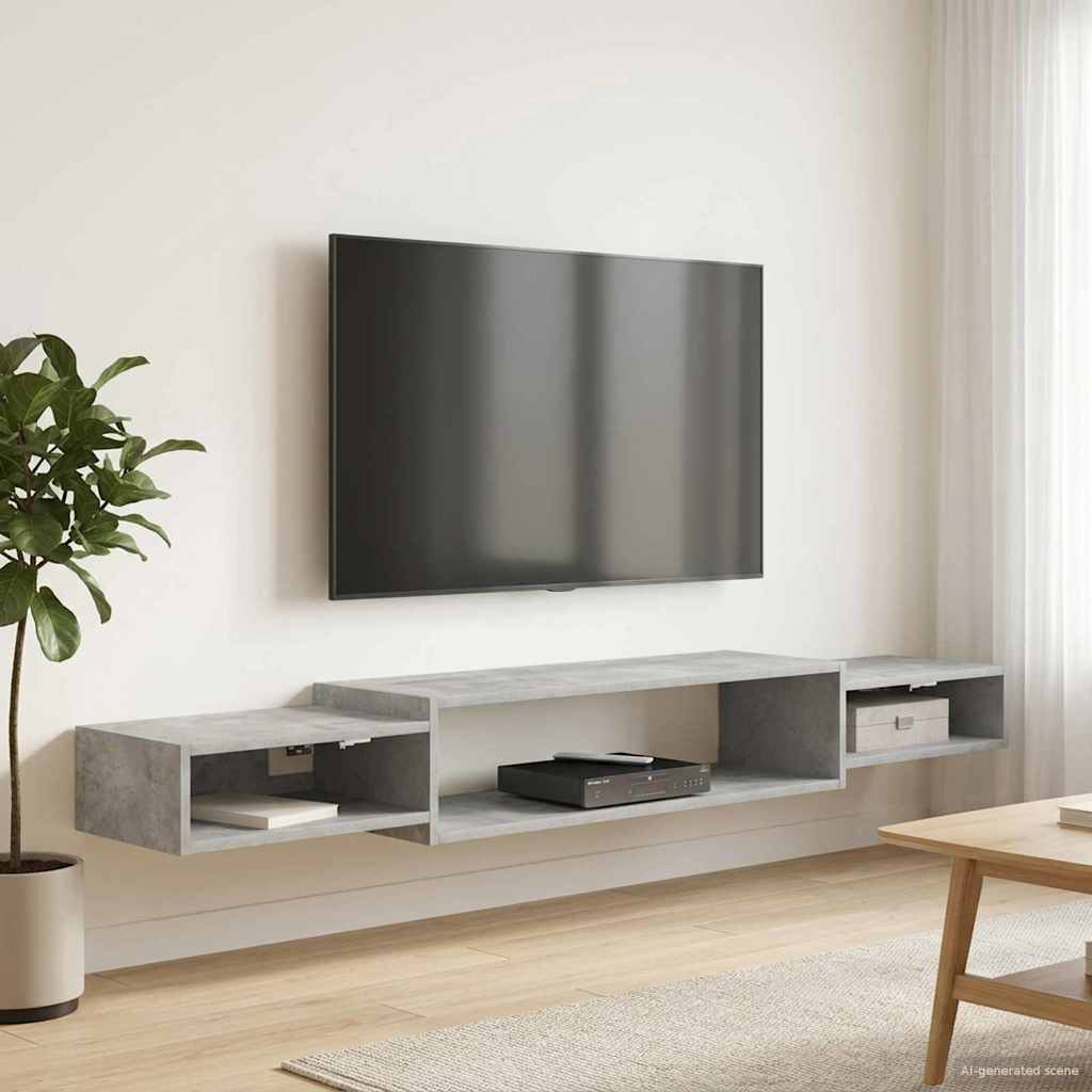 vidaXL Wand gemonteerd TV Kast Muurmontage Wit 140 x 28 x 21 cm