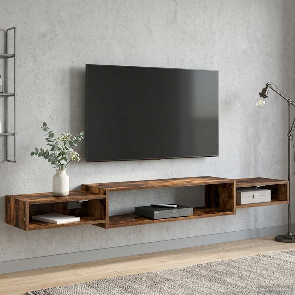 vidaXL Wand gemonteerd TV Kast Muurmontage Wit 140 x 28 x 21 cm