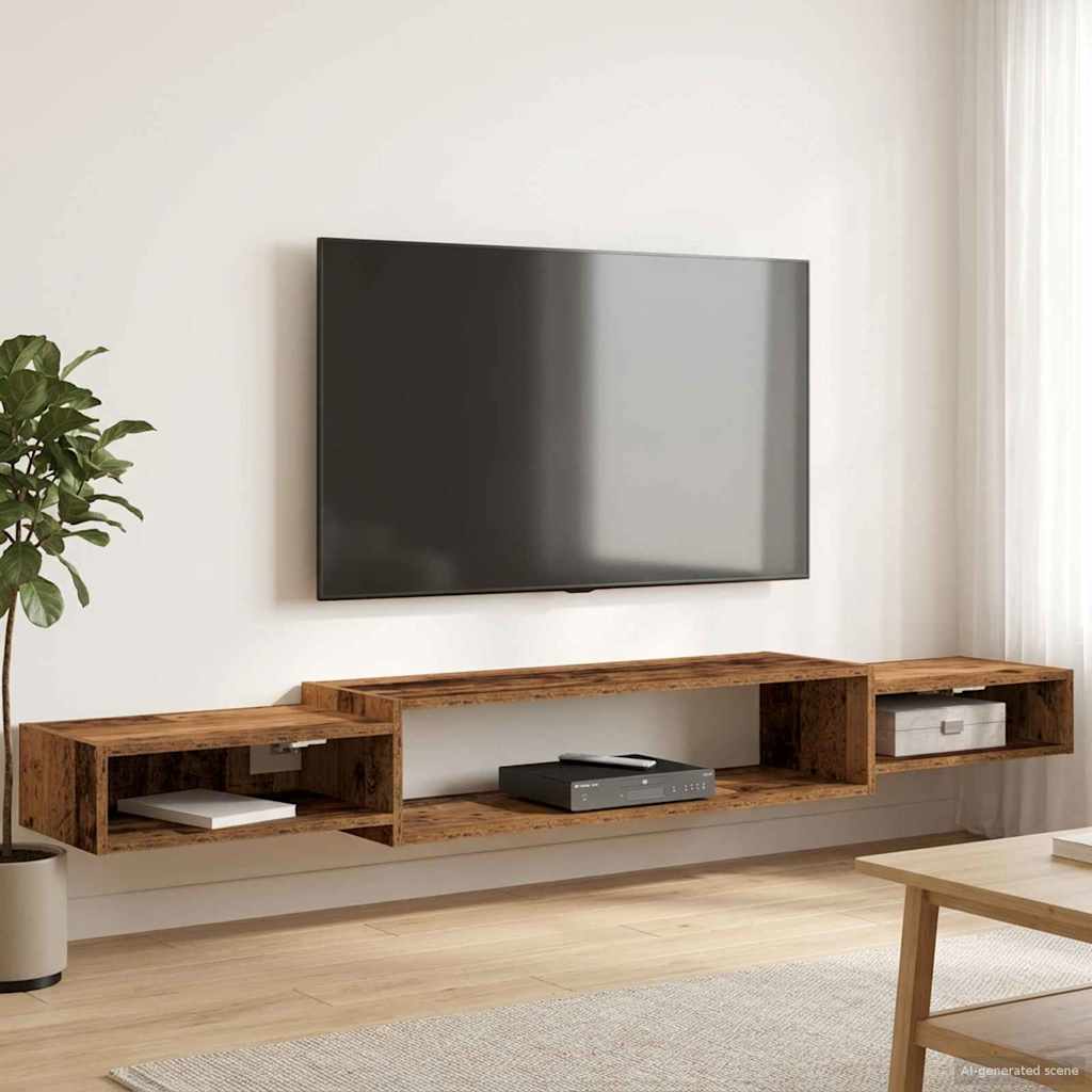 vidaXL Wand gemonteerd TV Kast Muurmontage Wit 140 x 28 x 21 cm