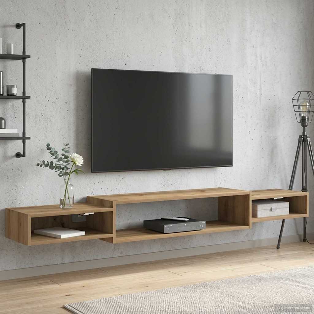 vidaXL Wand gemonteerd TV Kast Muurmontage Wit 140 x 28 x 21 cm