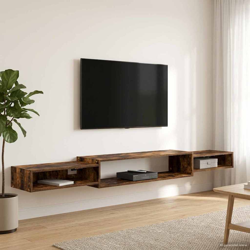 vidaXL Wand gemonteerd TV Kast Muurmontage Wit 140 x 28 x 21 cm
