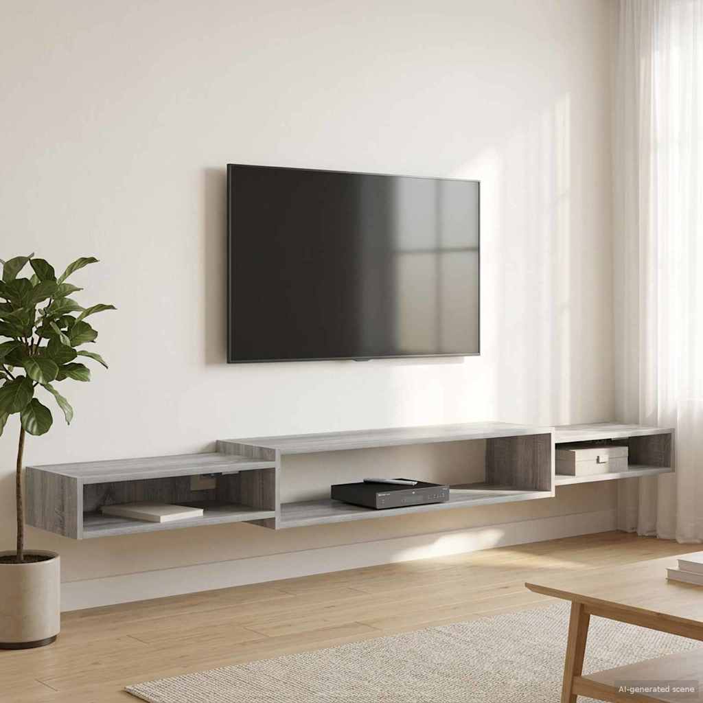 vidaXL Wand gemonteerd TV Kast Muurmontage Wit 140 x 28 x 21 cm