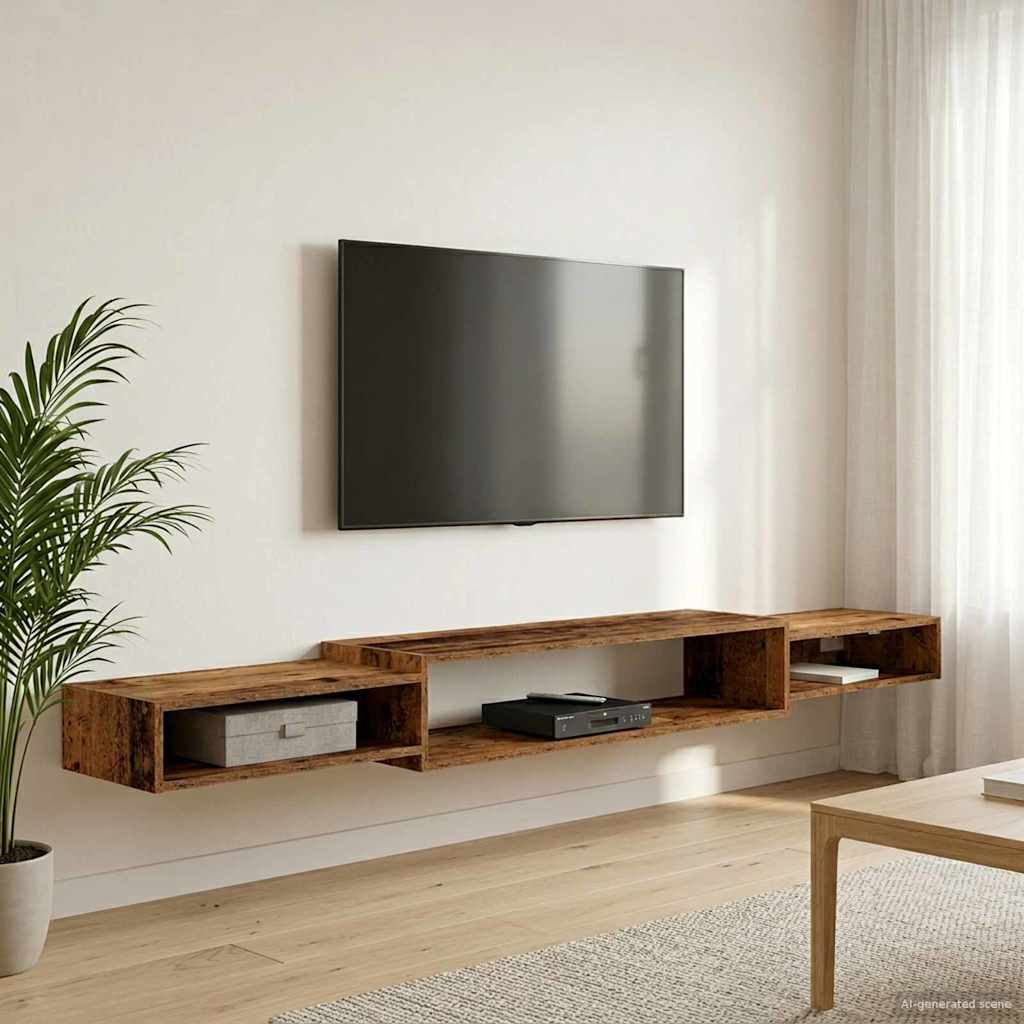 vidaXL Wand gemonteerd TV Kast Muurmontage Wit 140 x 28 x 21 cm
