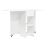 vidaXL Eettafel 115 x 70 x 75 cm Bewerkt hout Wit Rechthoekig