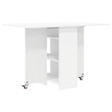 vidaXL Eettafel 115 x 70 x 75 cm Bewerkt hout Wit Rechthoekig