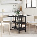 vidaXL Eettafel 122 x 80 x 76,5 cm Bewerkt hout Zwart eiken