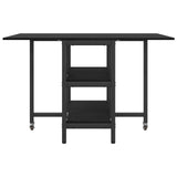 vidaXL Eettafel 122 x 80 x 76,5 cm Bewerkt hout Zwart eiken