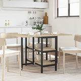 vidaXL Eettafel 122 x 80 x 76,5 cm Bewerkt hout Zwart eiken