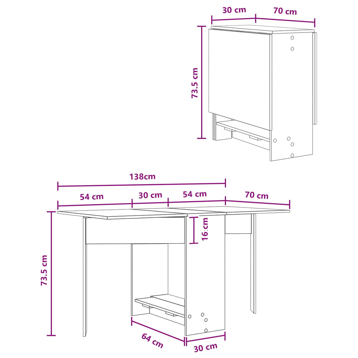 vidaXL Dining Table 138 x 70 x 73.5 cm Engineered Wood White Rectangular