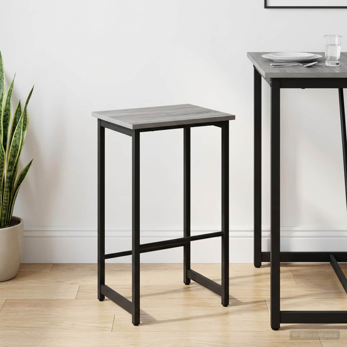 vidaXL Barkruk Zwart eiken 40 x 32 x 74 cm Bewerkt hout