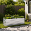 vidaXL Verhoogde Tuinbak Zilverkleurig 160 x 40 x 55 cm gegalvaniseerd