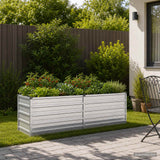 vidaXL Verhoogde Tuinbak Zilverkleurig 160 x 40 x 55 cm gegalvaniseerd