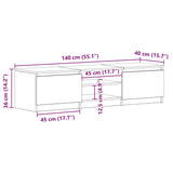 vidaXL Tv-meubel 140x40x35,5 cm bewerkt hout wit