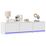 vidaXL TV Kast met LED met lade Wit 165 x 34 x 40 cm Bewerkt hout
