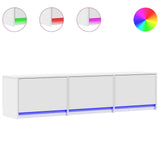 vidaXL TV Kast met LED met lade Wit 165 x 34 x 40 cm Bewerkt hout