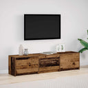 vidaXL TV Kast met LED met lade Wit 165 x 34 x 40 cm Bewerkt hout