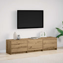 vidaXL TV Kast met LED met lade Wit 165 x 34 x 40 cm Bewerkt hout