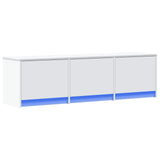 vidaXL TV Kast met LED met lade Wit 165 x 34 x 40 cm Bewerkt hout
