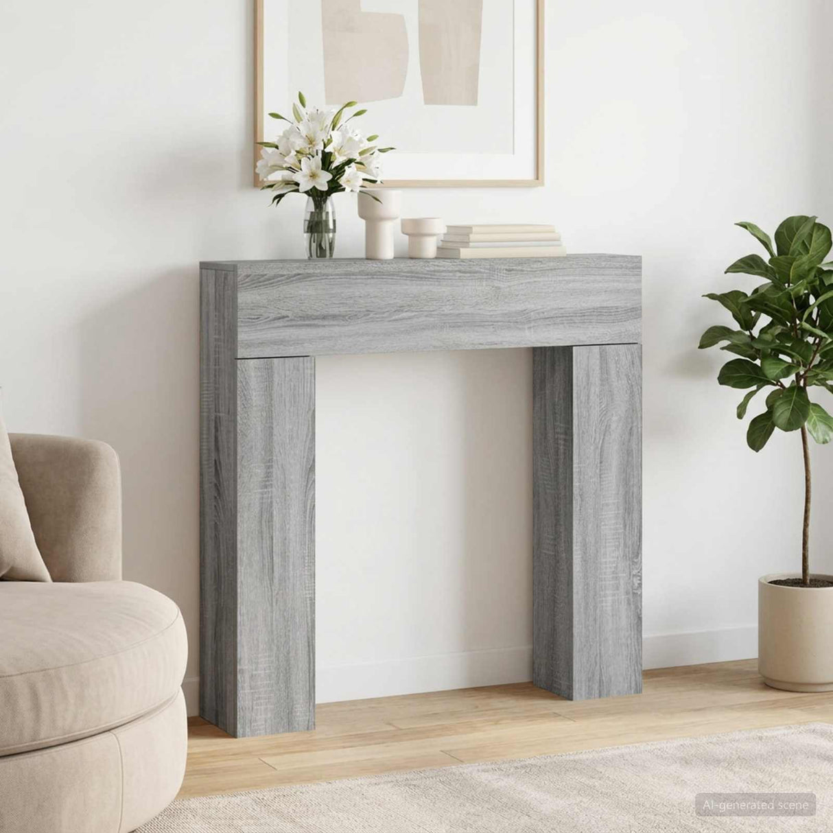 vidaXL Haardombouw Wit 102 x 18 x 100,5 cm Bewerkt hout