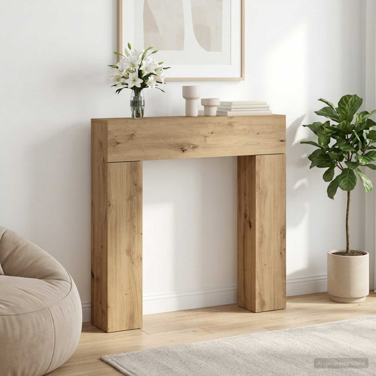 vidaXL Haardombouw Wit 102 x 18 x 100,5 cm Bewerkt hout