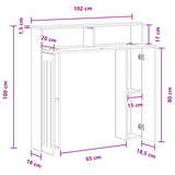 vidaXL Haardombouw Wit 102 x 18 x 100,5 cm Bewerkt hout