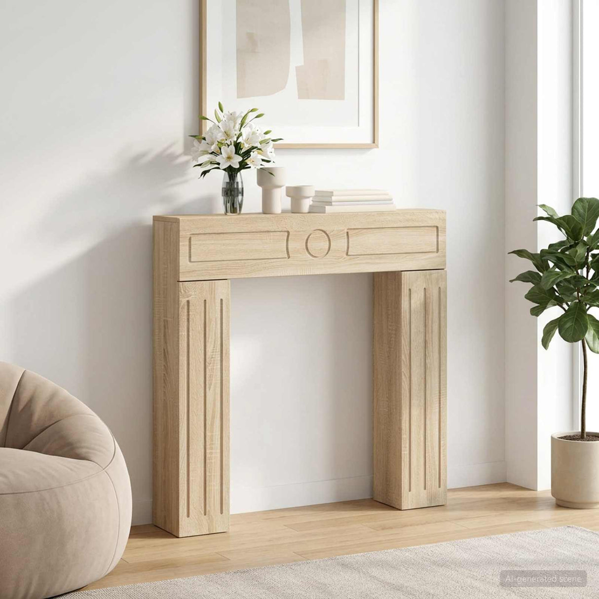 vidaXL Haardombouw Wit 102 x 18 x 100,5 cm Bewerkt hout