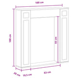 vidaXL Haardombouw Wit 100 x 20 x 100 cm Bewerkt hout