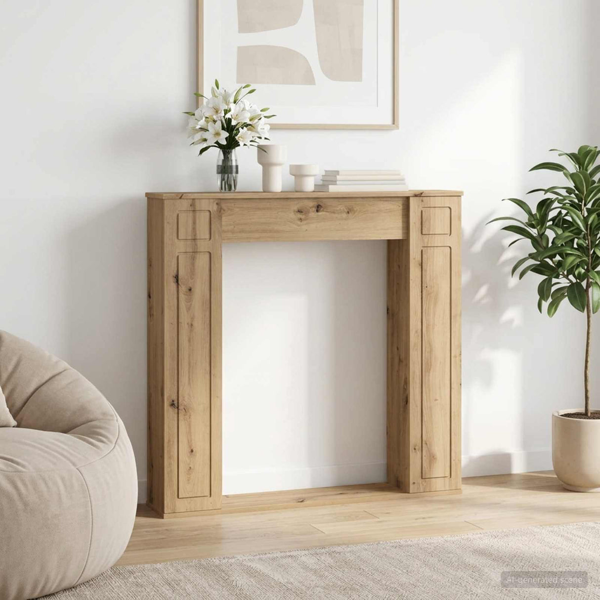 vidaXL Haardombouw Wit 100 x 20 x 100 cm Bewerkt hout