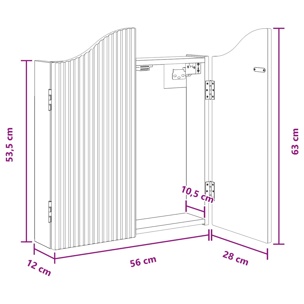 vidaXL Dartbord Kabinet Wit 56 x 12 x 63 cm Bewerkt hout