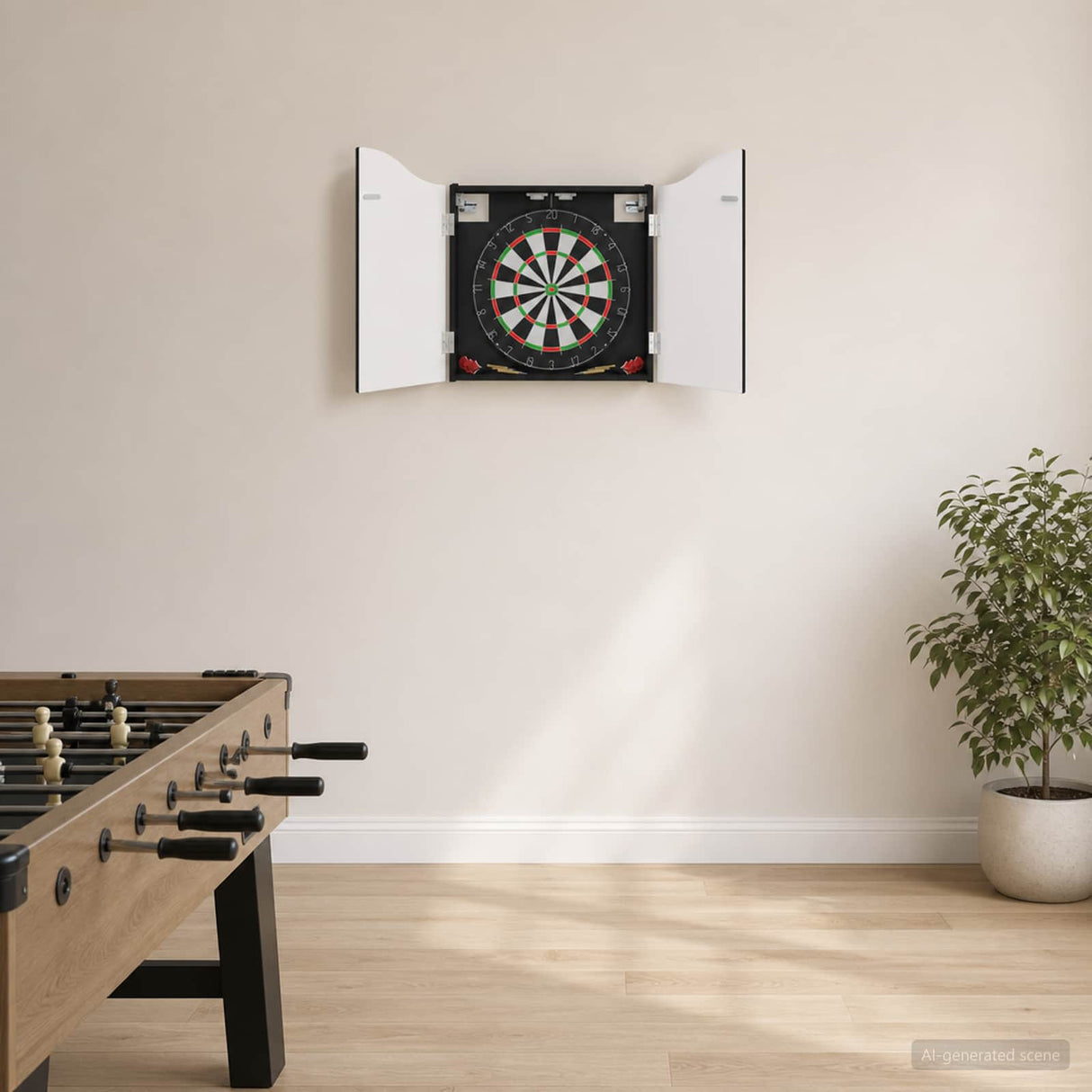 vidaXL Dartbord Kabinet Wit 56 x 12 x 63 cm Bewerkt hout