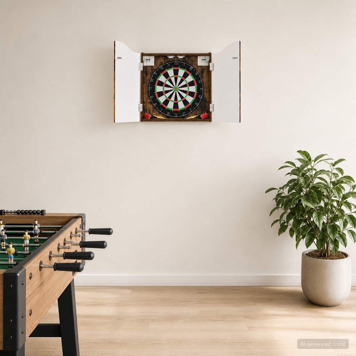 vidaXL Dartbord Kabinet Wit 56 x 12 x 63 cm Bewerkt hout