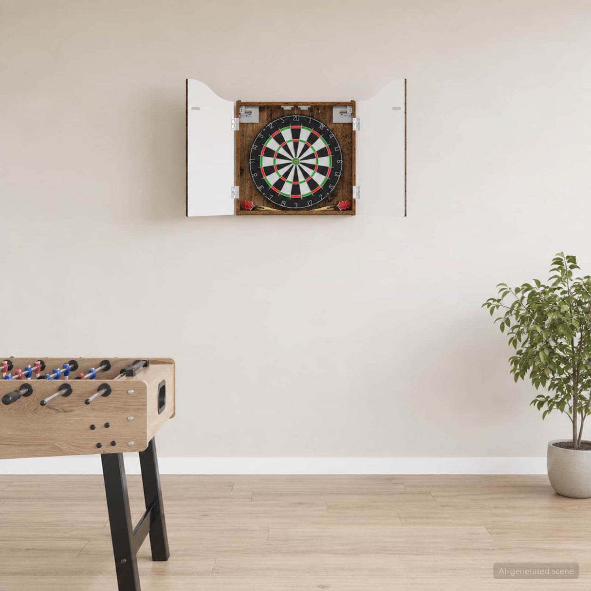 vidaXL Dartbord Kabinet Wit 56 x 12 x 63 cm Bewerkt hout