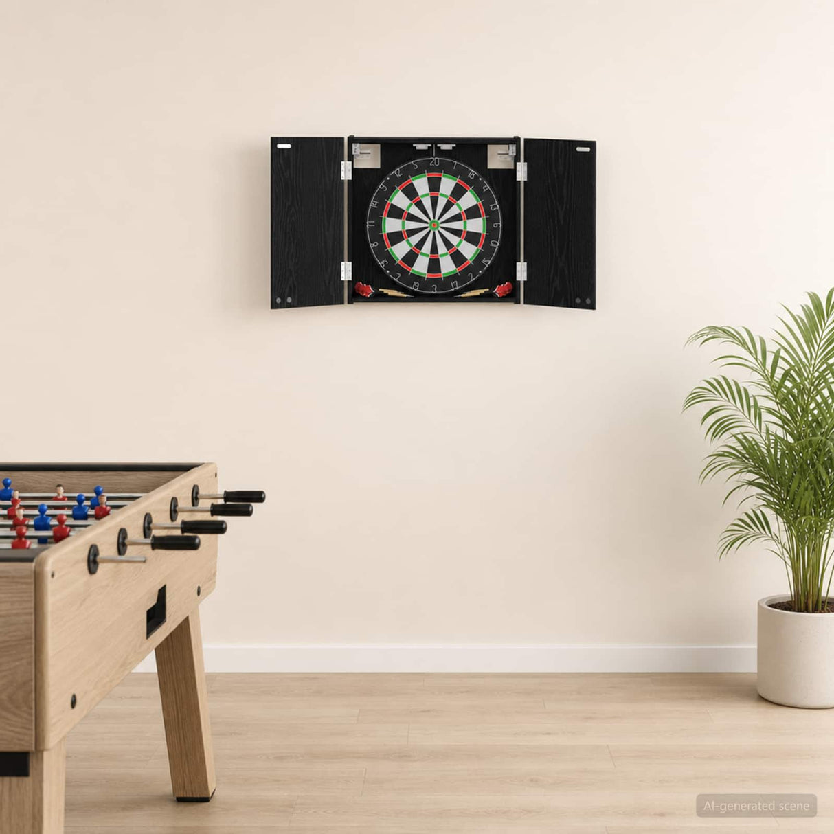 vidaXL Dartbord Kabinet Wit 56 x 12 x 53,5 cm Bewerkt hout