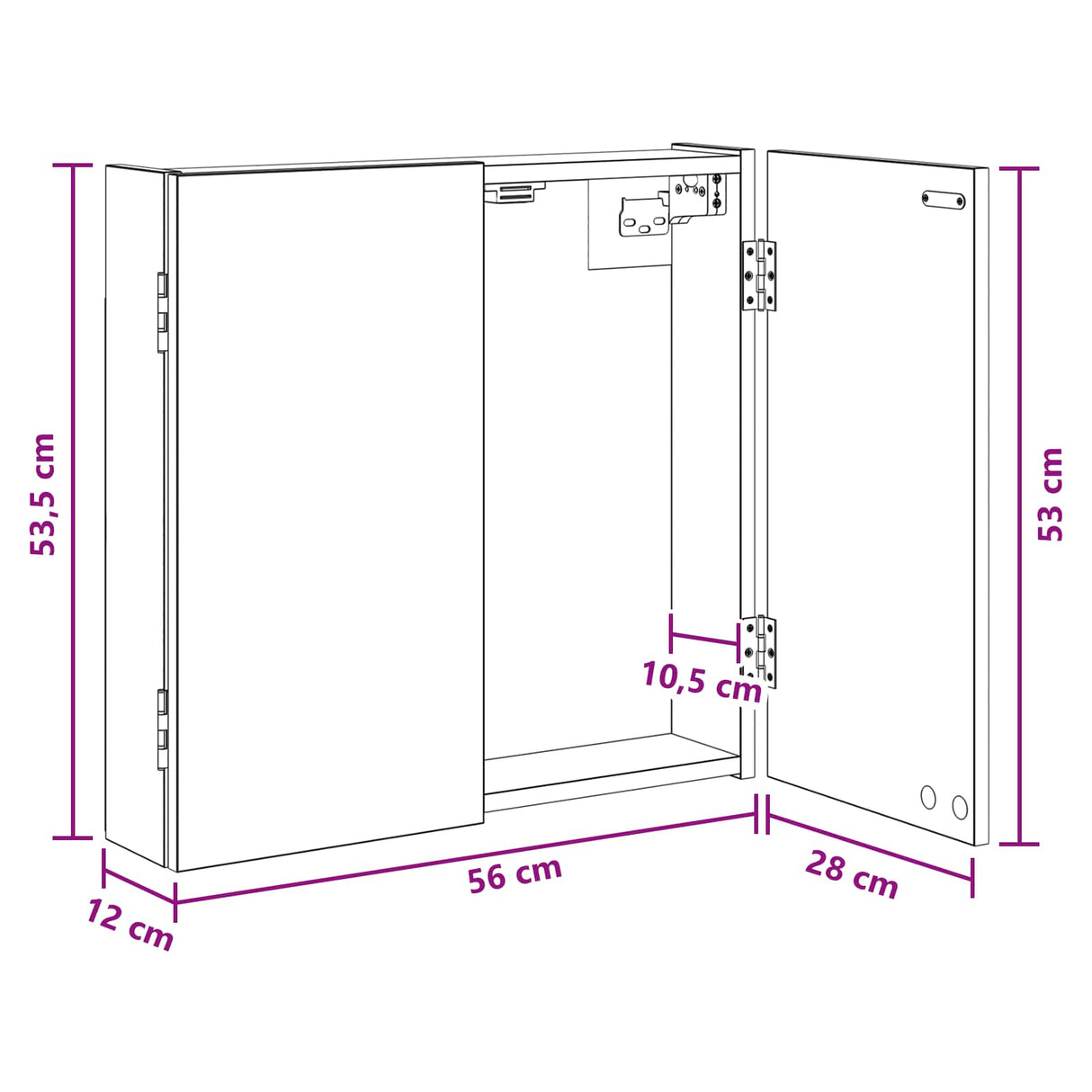 vidaXL Dartbord Kabinet Wit 56 x 12 x 53,5 cm Bewerkt hout