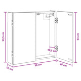 vidaXL Dartbord Kabinet Wit 56 x 12 x 53,5 cm Bewerkt hout