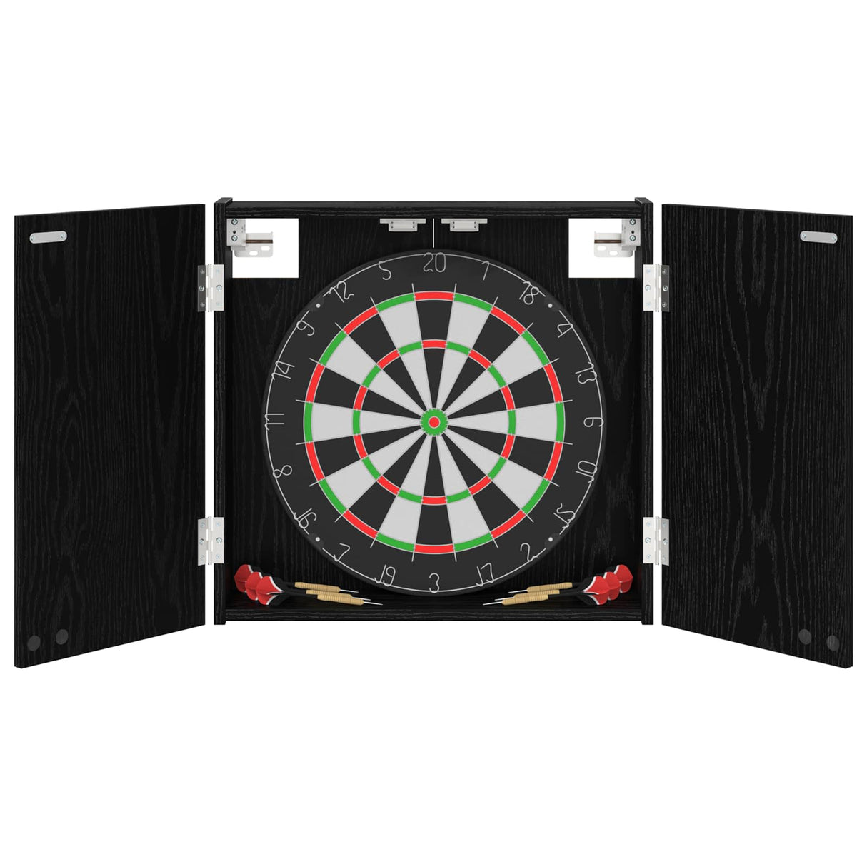 vidaXL Dartbord Kabinet Wit 56 x 12 x 53,5 cm Bewerkt hout