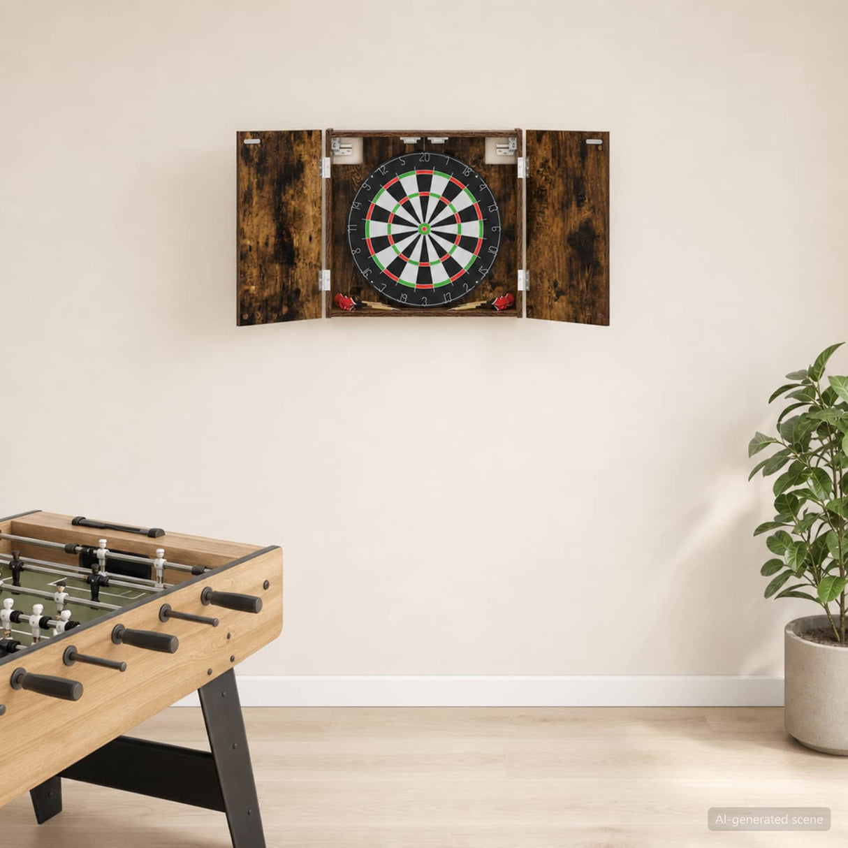 vidaXL Dartbord Kabinet Wit 56 x 12 x 53,5 cm Bewerkt hout