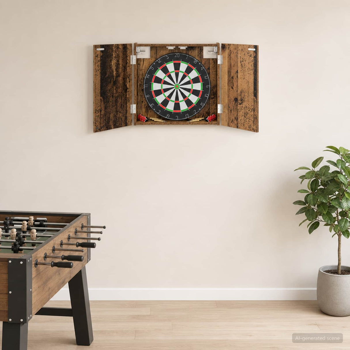 vidaXL Dartbord Kabinet Wit 56 x 12 x 53,5 cm Bewerkt hout